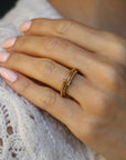 Hug Me Signature Ring in 14k Gold with Diamonds