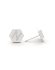 Hexagon 3D Initial Diamond Studs